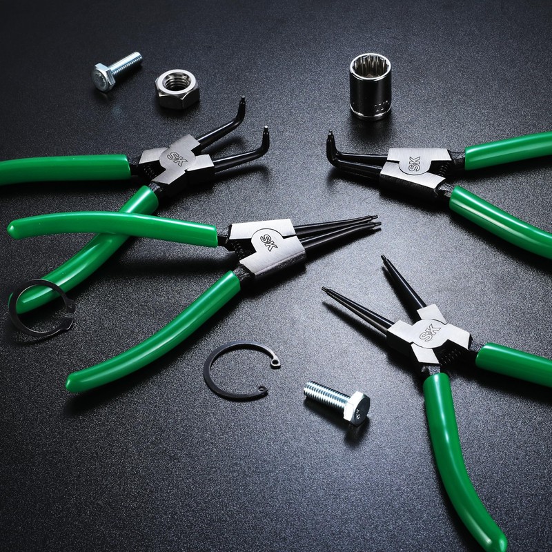 SK 7-Inch Snap Ring Pliers, Internal Circlip Pliers with 90-Degree
