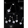 OUFER 14G Belly Button Piercing Titanium Heart Piercing Long Short