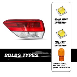 SOCKIR Tail Light Assembly for 2017-2019 Toyota Highlander Rear Outer Taillamp OE Replacement, Left Driver Side
