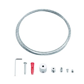 Libaro Ceiling Bracket for Shower Rails, Ceiling Suspension 1.50 m, Made of Brass and Stainless Steel, Can Be Shortened Individually