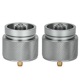 2Pcs Camping Stove Adapter 1 Lb Propane Small Tank Input EN417 Lindal Valve Output Outdoor Cylinder LPG No Leak Canister Adapter