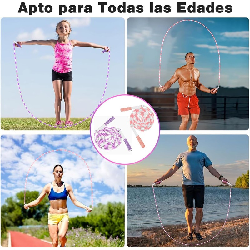 Cuerda para Saltar con Abalorio,Cuerda para Saltar Segmentada,Cuerda de Saltar