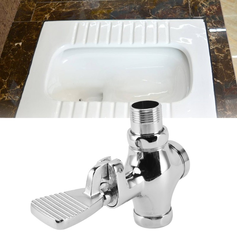 Toilet Foot Pedal Flush Valve Brass Non Slip Easy To