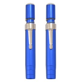 2 Pcs Black Aluminum Alloy Chalk Keeper Holder (Blue)