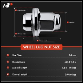 A-Premium M14-1.50 Wheel Lug Nuts Compatible with Toyota Tundra 2007-2021 Sequoia 2008-2021 Land Cruiser Lexus LX470 LX570 Front and Rear 20-PC Set
