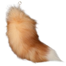 AWAVM Therian Tail, 15-15.8 inch Fox Tail Keychain, Fashion Fluffy Furry Tail, Beautiful Ture Fur Tail Cosplay Toy for Handbag Backpack Therian Tail