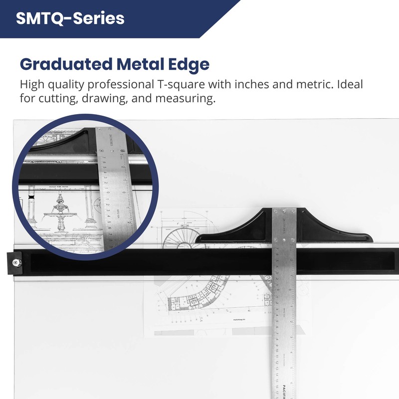 Pacific Arc 18 Inch T Square, Traditional Stainless Steel, Graduated