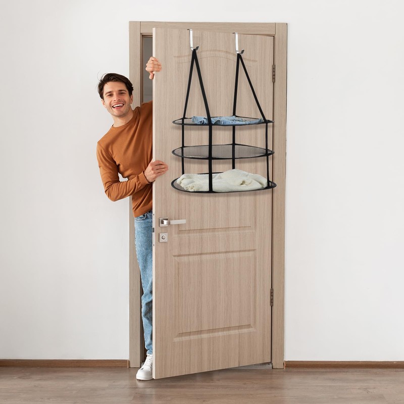 Threehoney 2 Pcs 3 Tier Sweater Drying Rack Flat Over