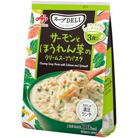 Ajinomoto Soup Deli Salmon and Spinach Cream Soup Pasta, 3 Servings, 2.9 oz (83.4 g)