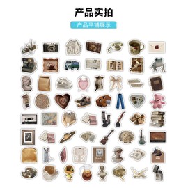 Pack of 60 Vintage Stickers for Water Bottles, Retro Vinyl Aesthetic Vsco Nostalgic Stickers, Laptop, Skateboard, Computer, Phone Sticker B