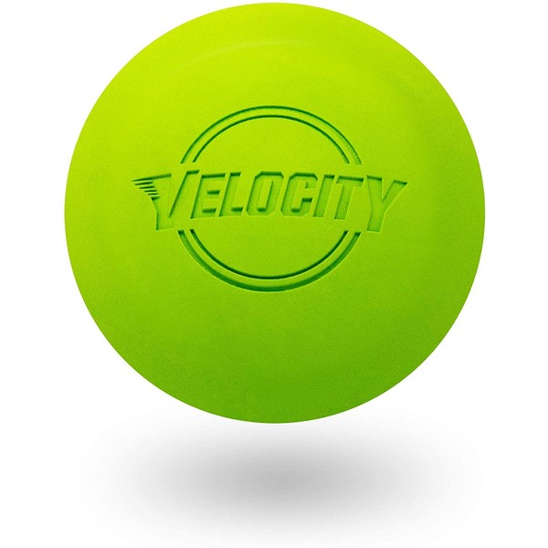 Velocity Massage Lacrosse Ball for Muscle Knots, Myofascial Release, Yoga & Trigger Point Therapy - Firm Rubber Scientifically Designed for Durability and Reliability - Lime Green, 2 Balls