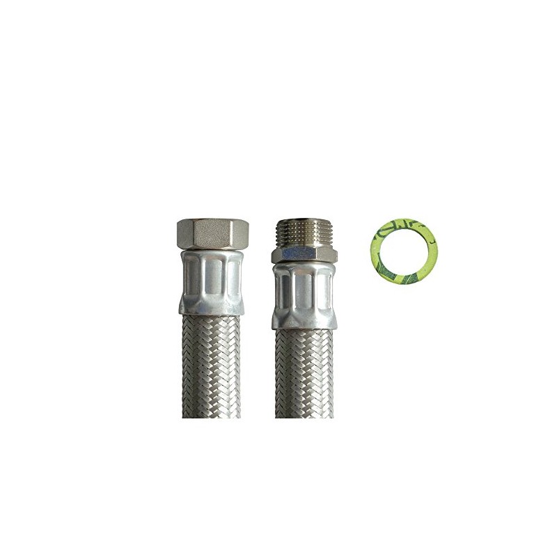 Reinforced hose 1 inch nut x 1 inch male thread