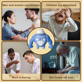 Funny Splat Gorilla Toys Gorilla Squeeze Toy,Cute Gorilla Man Sensory Stress Toy Reduce Irritability for All Ages （Blue）