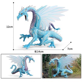 SZJFYMQ Dragon Figurine Blue Dragon Ornament Resin Small Miniature Figures with Dragons Collectible Gift Home Decor 12cm White and Blue