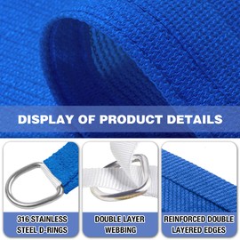 Amagenix 8' X 23' Curved Rectangle Sun Shade Sails Canopy, Blue Outdoor Shade Canopy 95% UV Block Breathable Canopy for Outdoor Patio Garden Backyard (We Make Custom Size)