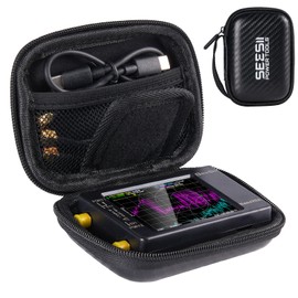 Seesii 2.8 Inch Protective Case for NanoVNA-H: Customed EVA Hard Shell Storage Pouch for Nano Vna Antenna Analyzer, Waterproof Shockproof Design with Carry Strap