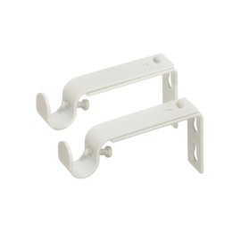 Ivilon Adjustable Brackets for Curtain Rods - for 1/2 or 5/8 Inch Rods. Set of 2 - Ivory