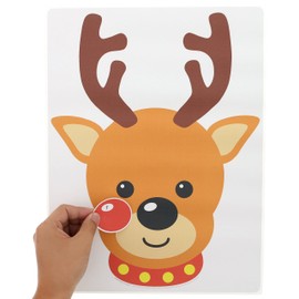 Stickamajigger Stick the Red Nose on the Reindeer Poster Game - Restickable Reusable