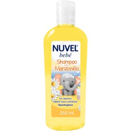 Nuvel Shampoo para Bebé de Manzanilla 250 ml Sin Lágrimas Hipoalergénico Con Extracto Natural de Manzanilla Cabello Suave Brillante y Fácil de Peinar No Irrita Ojos ni Piel