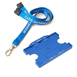 PCL Medialtd Care Worker Printed Lanyards with Safety Breakaway Clip with Double Sided ID Card Holder