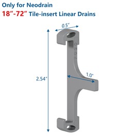 Only for Neodrain, Grey Plastic Clip Tile Tray Supporter, Only for Neodrain18-72 Tile-Insert Linear Shower Drain(2.75” Width Drain Channel), with Lifting Hook, 8 PCS（Not Compatible with Other Brands）
