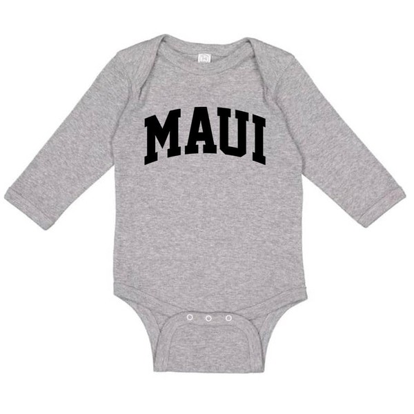 Maui Collegiate Long Sleeve Baby Infant One Piece Bodysuit 12