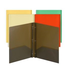 Mr. Pen- Plastic Folders with Pockets and Prongs, 5 Pack, Letter Size, Retro Colors, Flexible Plastic Folders with Prongs