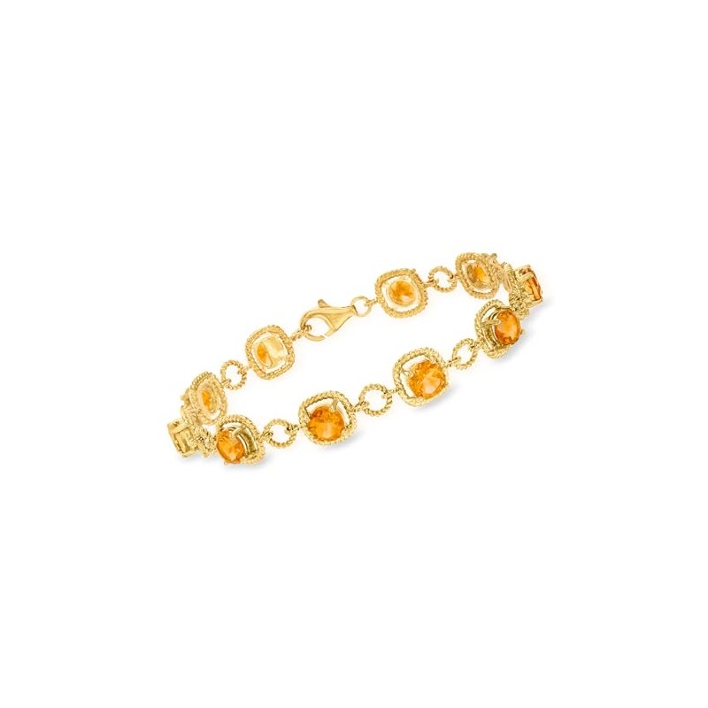 Ross-Simons Oval Gemstone Bracelet in 18kt Gold Over Sterling
