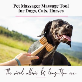 tuuli Wooden Pet Massager Massager Roller for Dogs, Cats, Horses, Massage Brush, Short or Long Hair