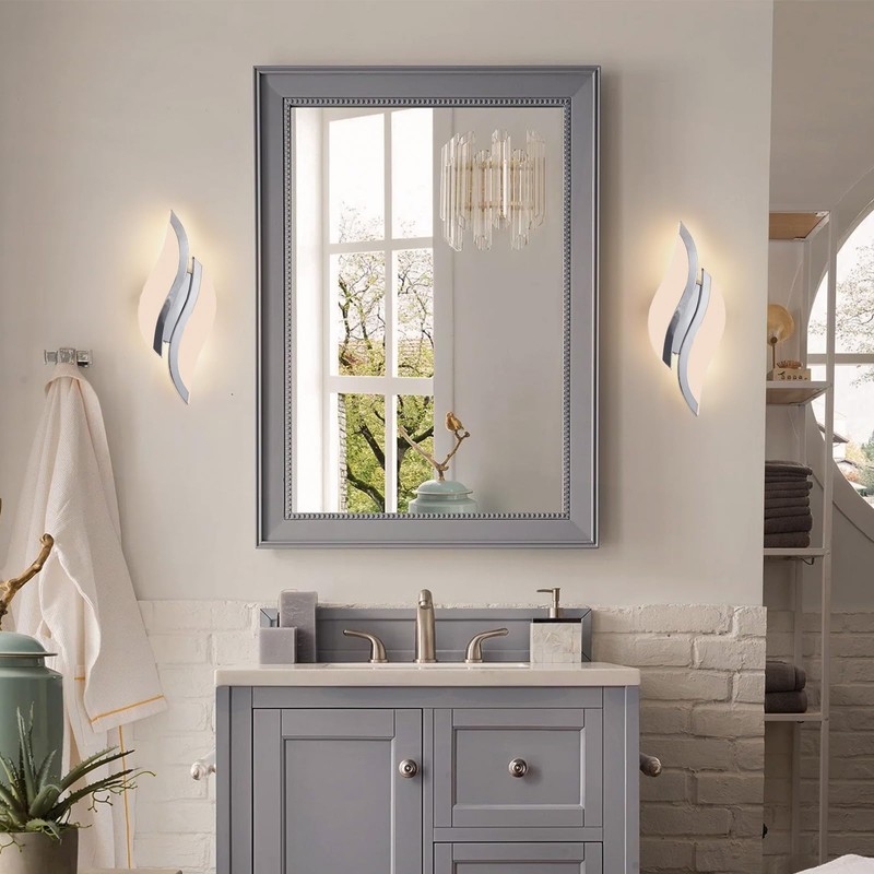 CANEOE Modern LED Wall Sconce 6000K Chrome Indoor Wall Light