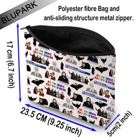 BLUPARK WWDIS Lover Gift Makeup Bag JC Fans Cosmetic Bag Vampire Series Gift Bat Lovers Canvas Zipper Pouch (BRKING N)