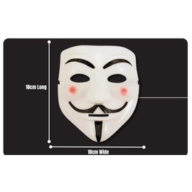 FNA FASHIONS® Guy Fawkes Mask -V for Vendetta， Anonymous Hacker Cosplay Party Mask