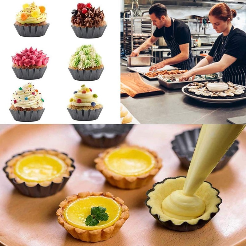 Emwel Tart Tins 6 Packs Tart Pans 4 inch Removable