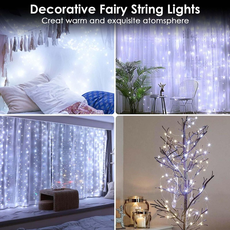 4-Pack 50 LED Fairy Lights Battery Operated with Remote Control