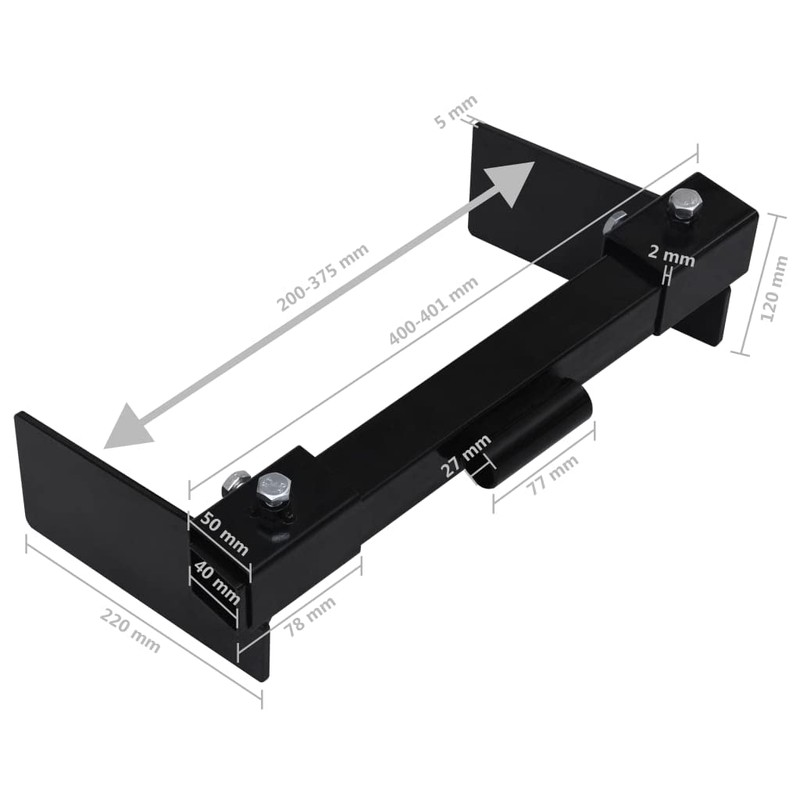 SKM Snow Plow Adapter for Lawn Mower Black-68931026