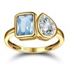 Yaresul Toi Et Moi Ring 14k Gold Plated Aquamarine Engagement
