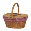 Red Hamper Wicker Willow Child's Lined Oval Lidded Picnic Basket