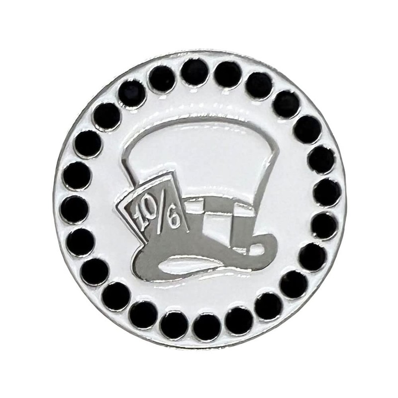 Giggle Golf Bling Madhatter Golf Ball Marker with A Standard