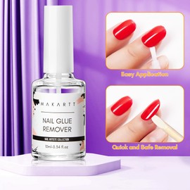 Makartt Nail Glue Remover for Artificial Nails: Acetone-Free Nail Glue Remover 10 ml - for Press On Nails Fake Nails