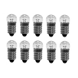 10x E10 Miniature Screw Base Light Bulbs 6V Flashlight Lamp Mini Light Bulbs (6, Volts)