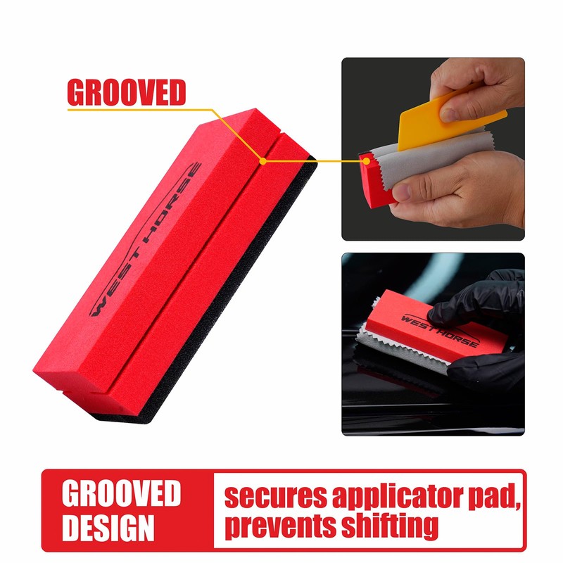 6PCS Ceramic Coating Applicator Sponge Blocks + 12PCS Suede Cloth
