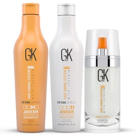 Global Keratin GK HAIR Shield Shampoo and Conditioner Duo (240ml/ 8.11 fl. oz) | Leave in Conditioner Spray (120ml/4 fl. oz)