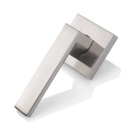 Probrico [Pack of 10 Door Lever Dummy Lever Door Handle for Closets French Doors,Square Dummy Door Lever,Non-Turning Single Side Pull with Satin Nickel Finish,Easy Installation Pull Only Lever Set