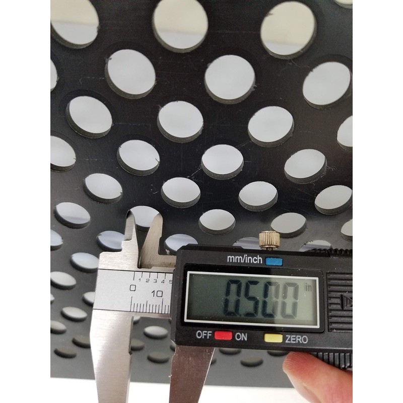 2'x2' Black Plastic Perforated Tile, 2 Pack with 1/2" Holes