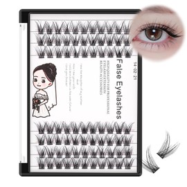 Bodermincer 84 Cluster D Curl Natural Style Eyelashes Professional Makeup Individual Cluster EyeLashes Grafting Fake False Eyelashes (16MM)