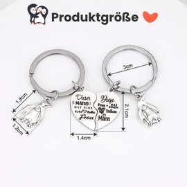 GADITIEK Heart Key Pendant Partner Couple Gifts, 2 Love Penguin Keyring for Couples, Anniversary Gifts, Couple Valentine's Day Couple Gifts, Woman and man, M
