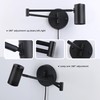 Zompoo Swing Arm Wall Sconce Plug in, Contemporary Adjustable Black
