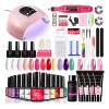 Polygel Kit Esmaltes Unas + Lampara Unas Led/uv+base+top