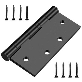 Hommyzone Heavy Duty Hinges,304 Stainless Steel Door Hinges 4-1/2 Inch,4.5"x 4" Ball Bearing Door Hinge with Square Corners -2 Pack (Black)