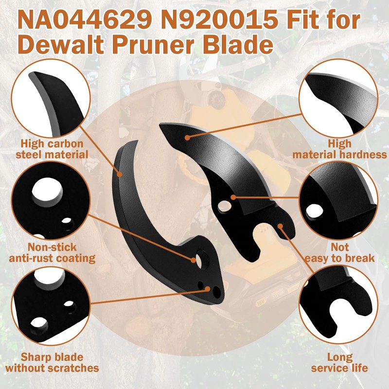 N920015+NA044629 Pruning Shear Blade Compatible with Dewalt 20V MAX Cordless